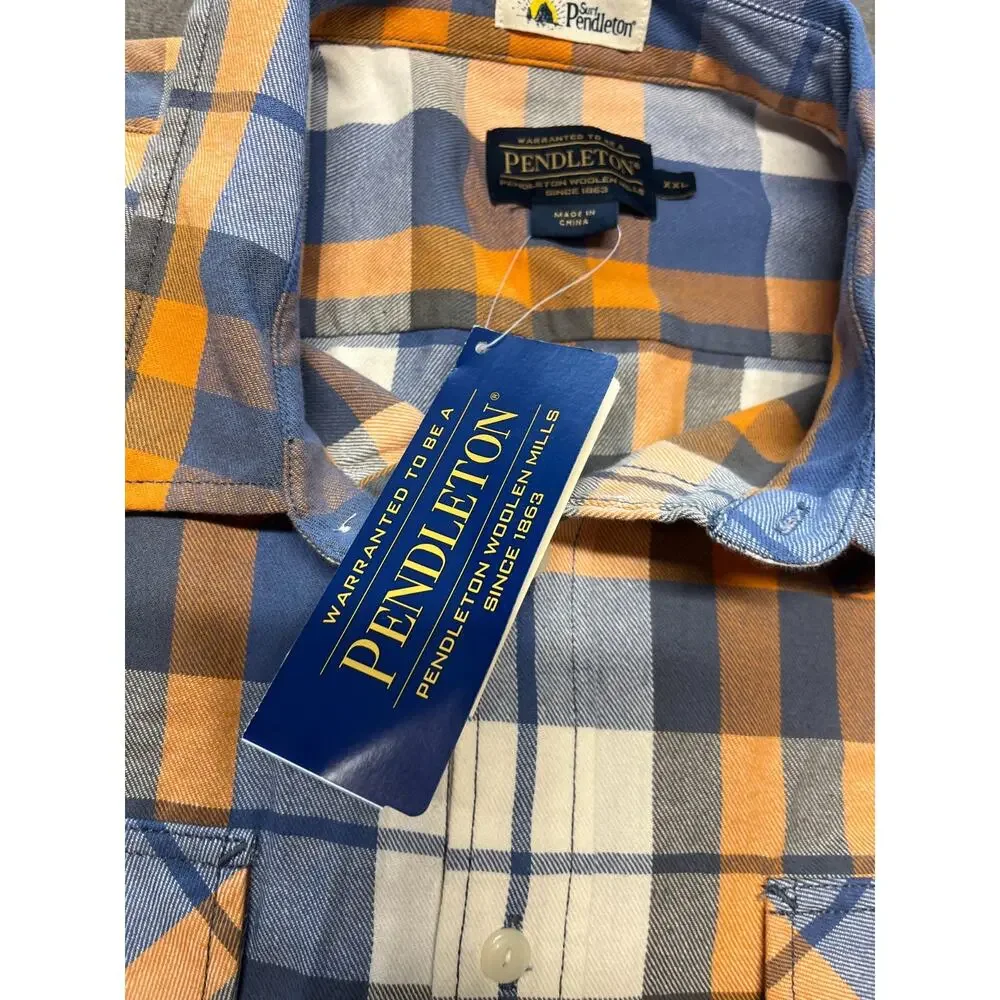 Surf Pendleton Board Shirt Mens Size XXL Plaid Button‎ Up Flannel Cotton